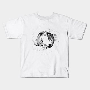 Koi Fish Celestial illustration with stars, galaxy Kids T-Shirt
